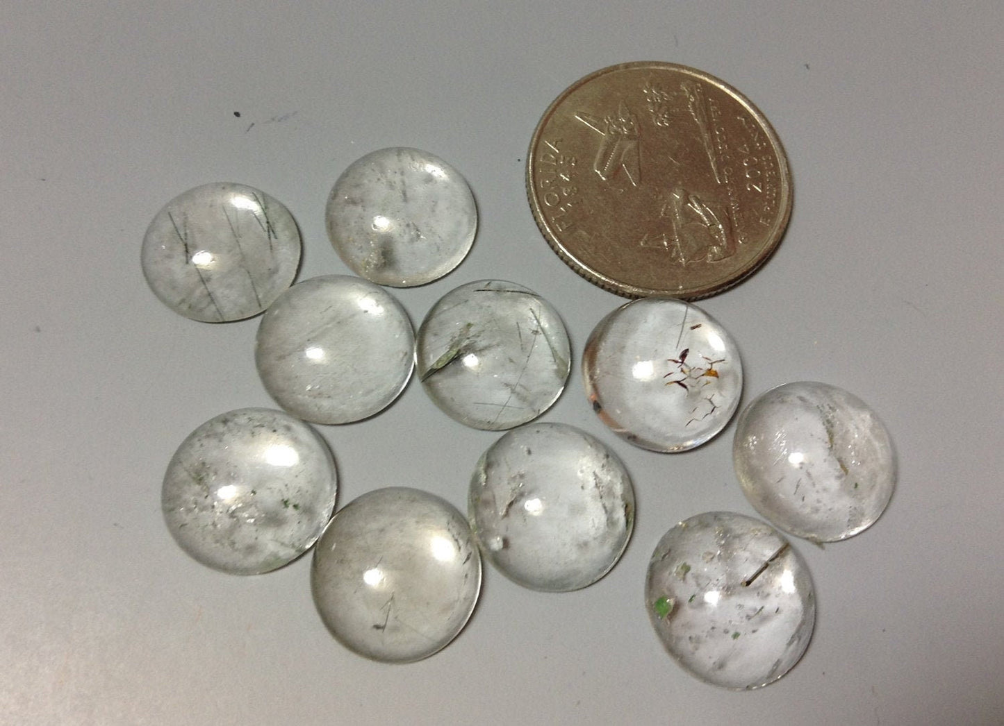 Rutilated Quartz round 13mm cabochon - Calibrated cabochons
