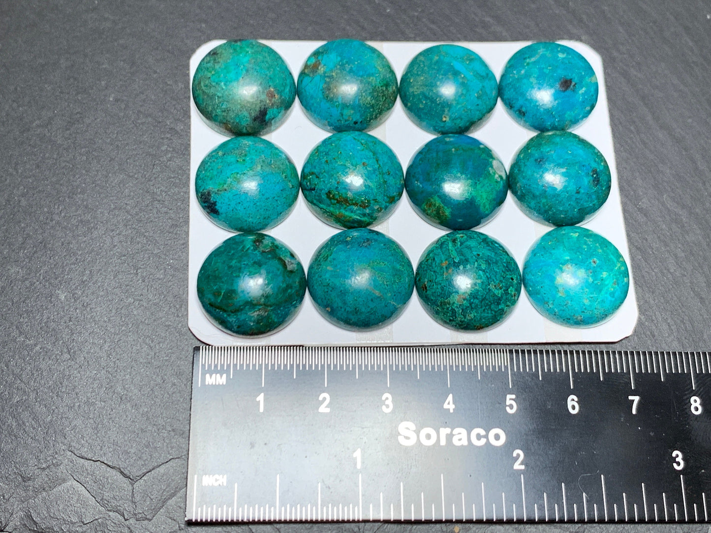 Chrysocolla round 18mm cabochon - Calibrated cabochons