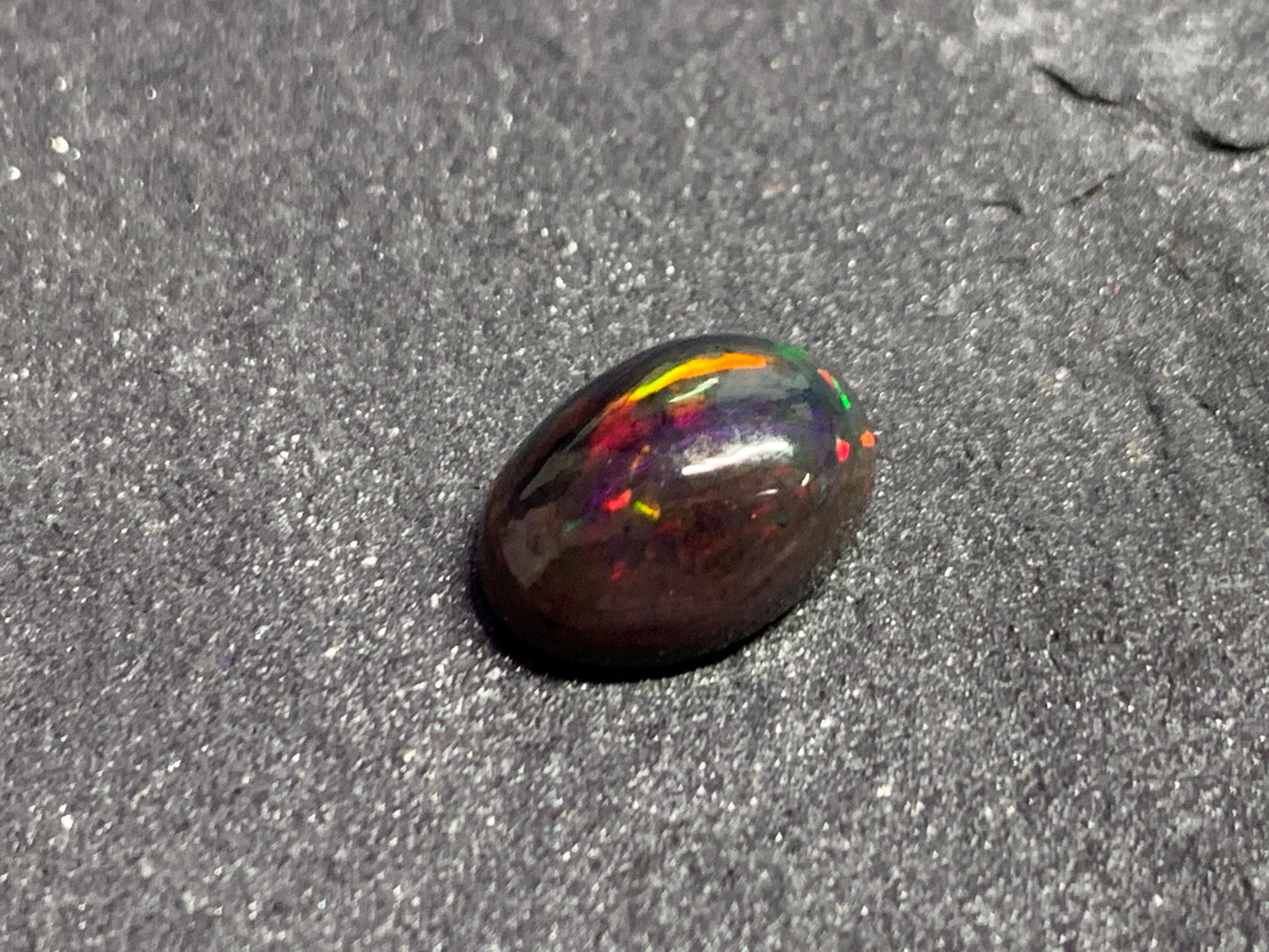 Black Ethiopian Opal oval 8x11x45mm cabochon
