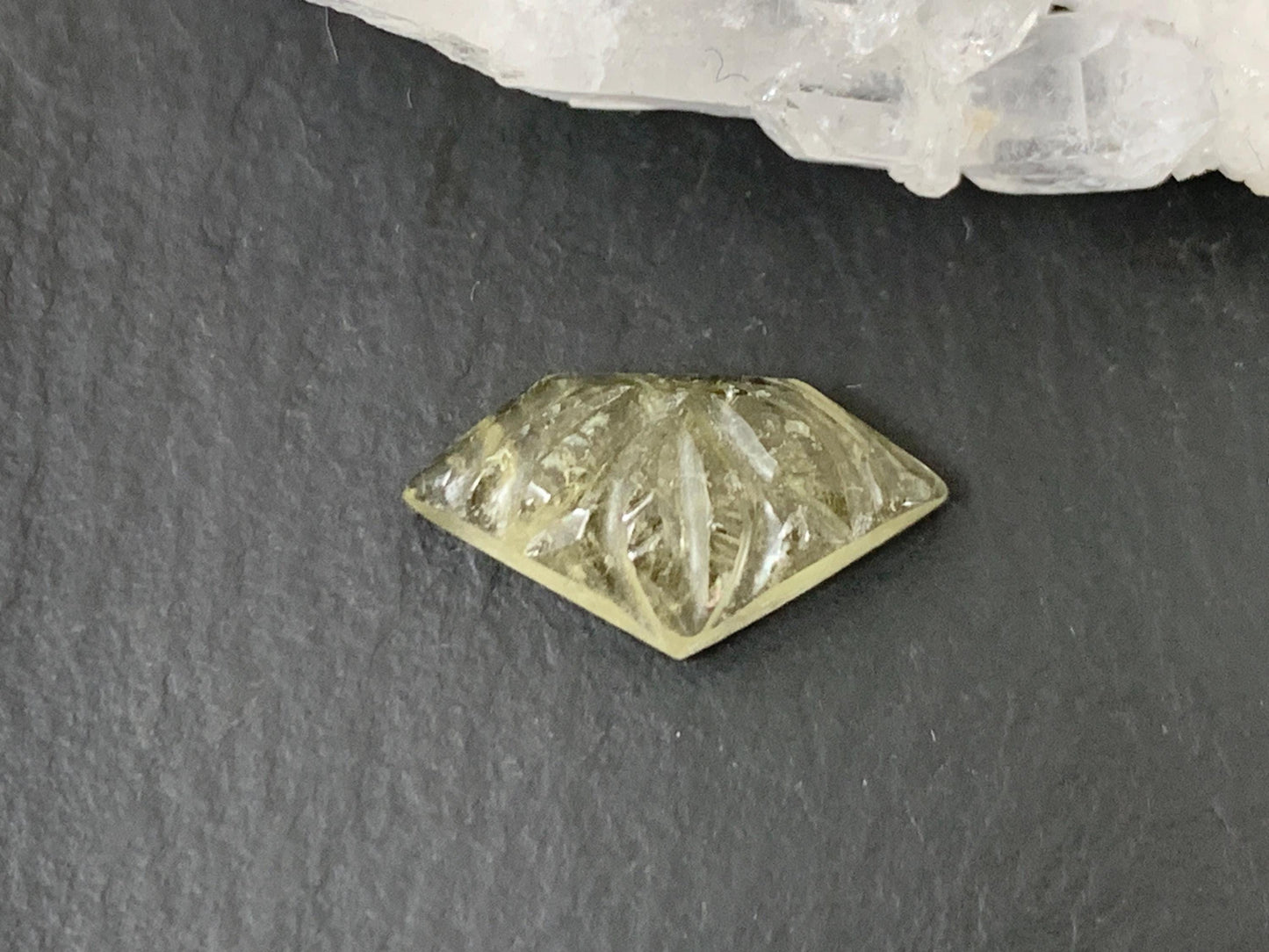 Carved Tourmaline 8x15x4mm cabochon