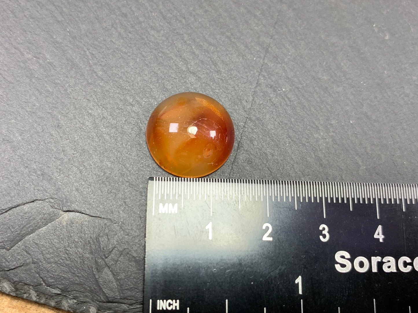 Carnelian round 16mm cabochon - Calibrated cabochons
