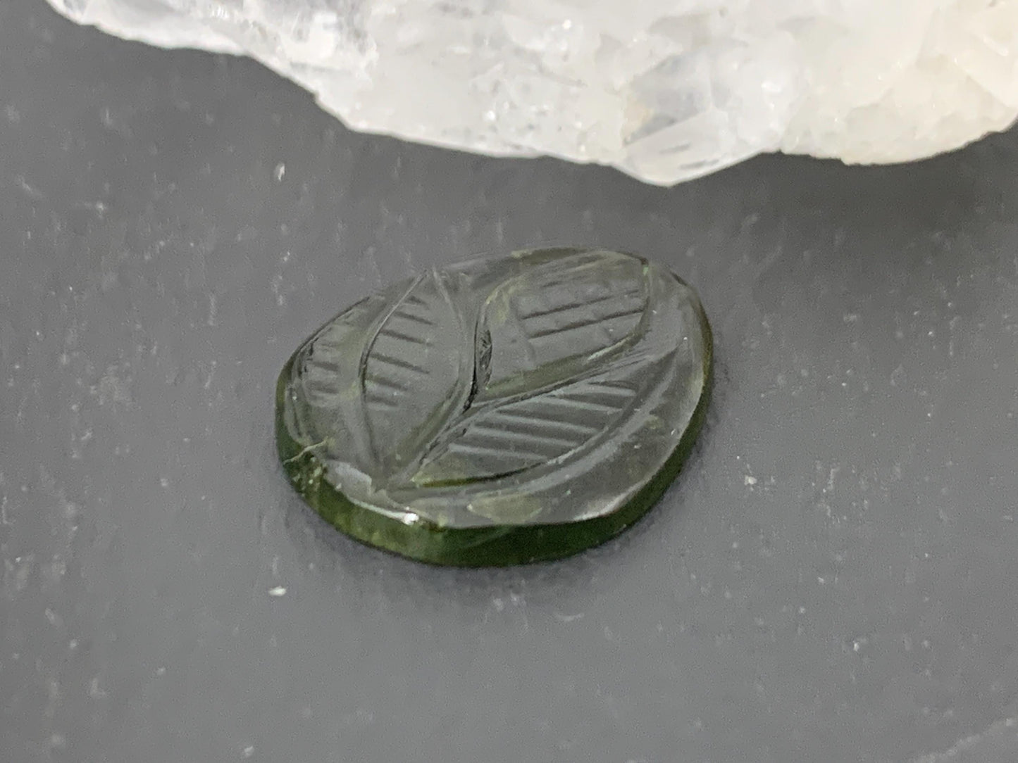 Carved Tourmaline 14x18x2mm cabochon