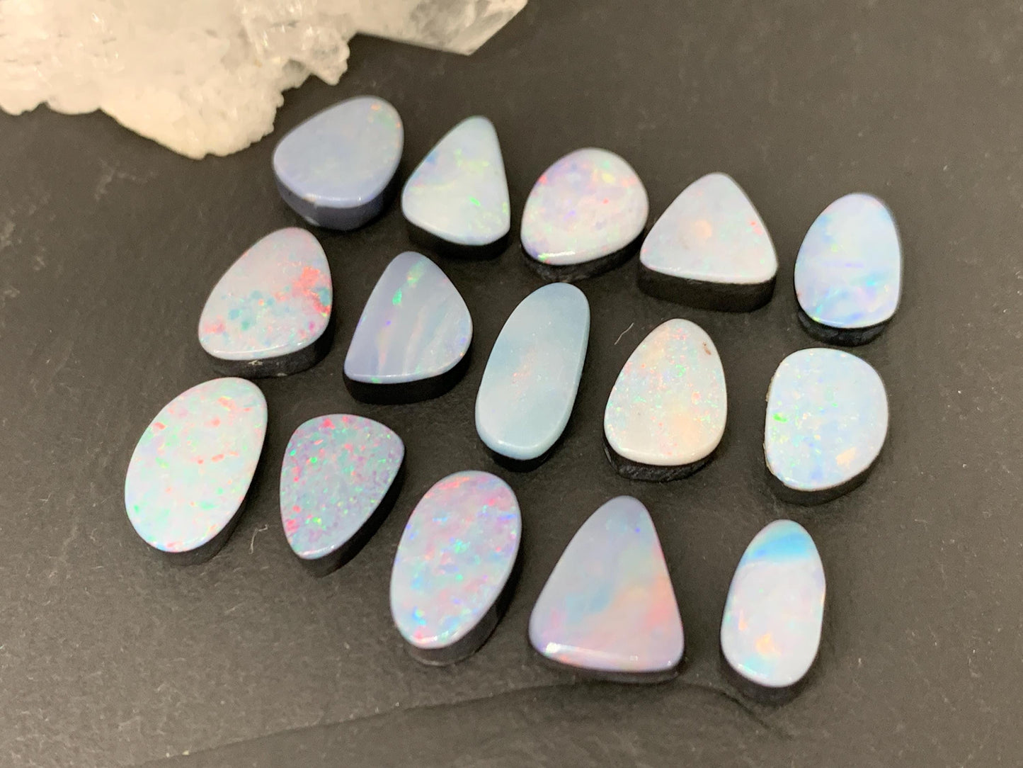 Australian Opal doublet 11-14mm long cabochon
