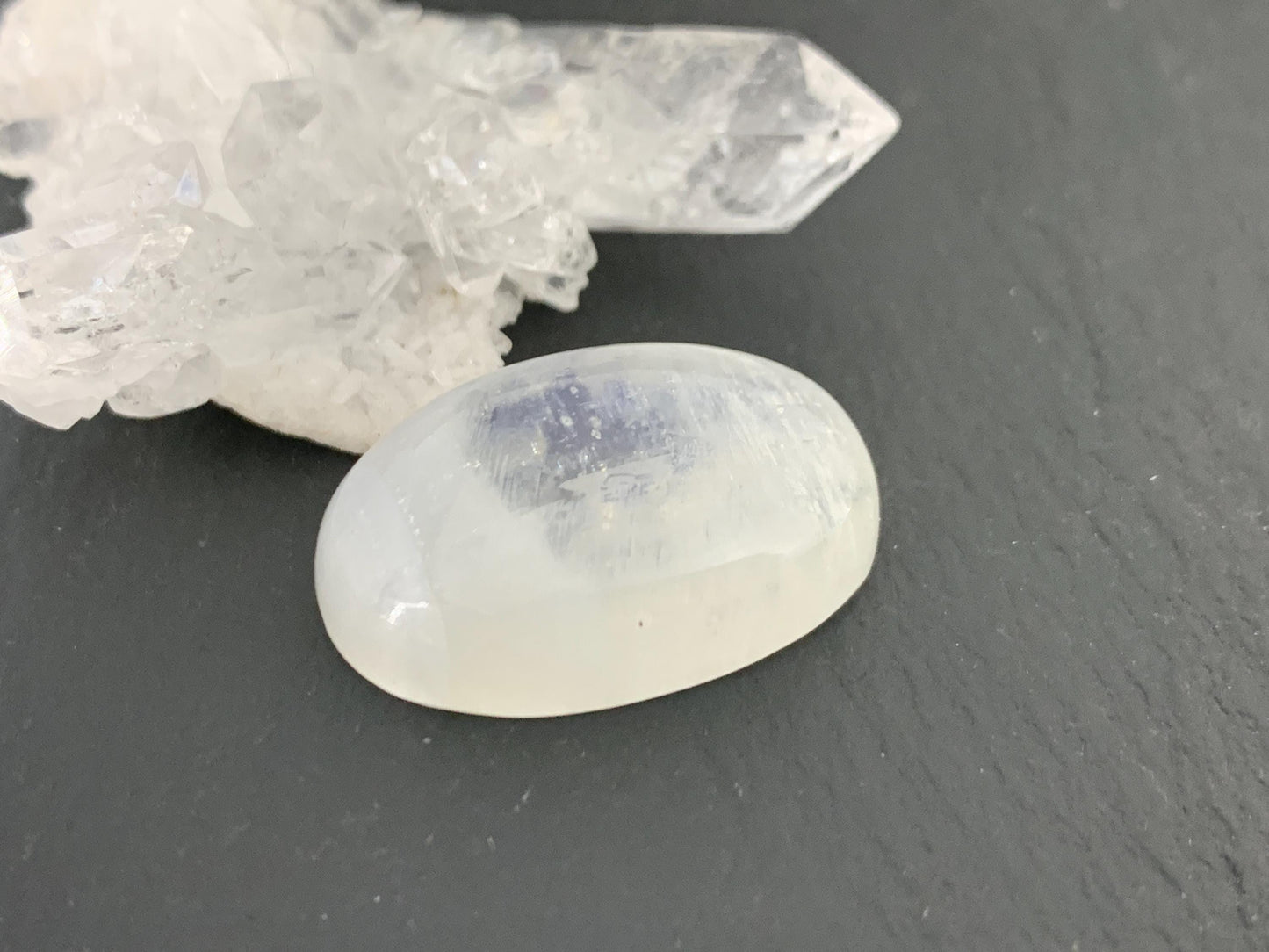 Rainbow Moonstone 25x17x7mm cabochon
