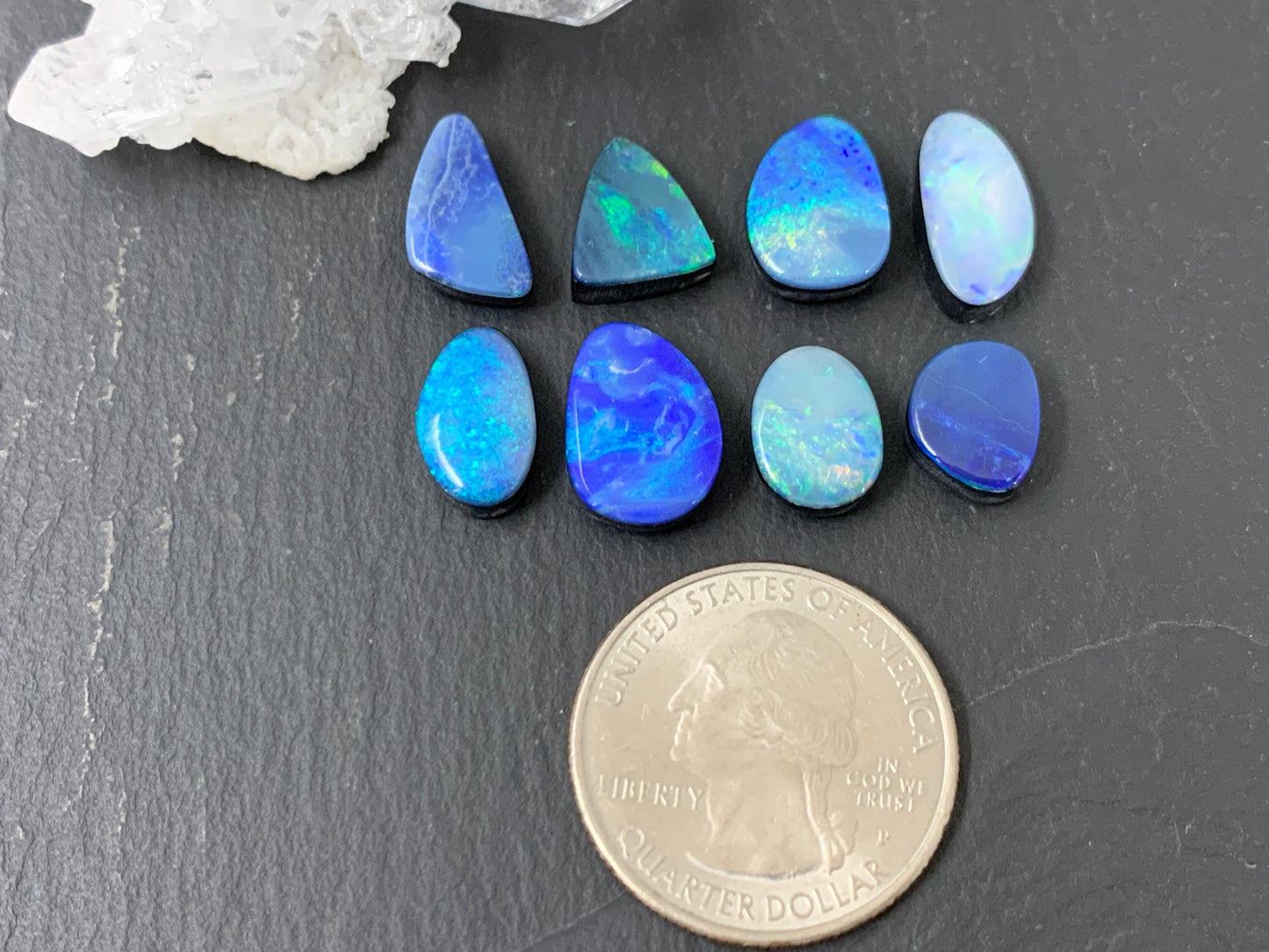 Australian Opal doublet 10-14mm long cabochon