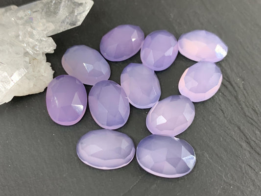 Lavender Quartz oval 10x14mm cabochon - Lab created