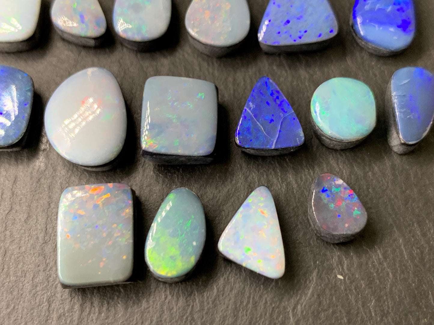 Australian Opal doublet 8-12mm long cabochon