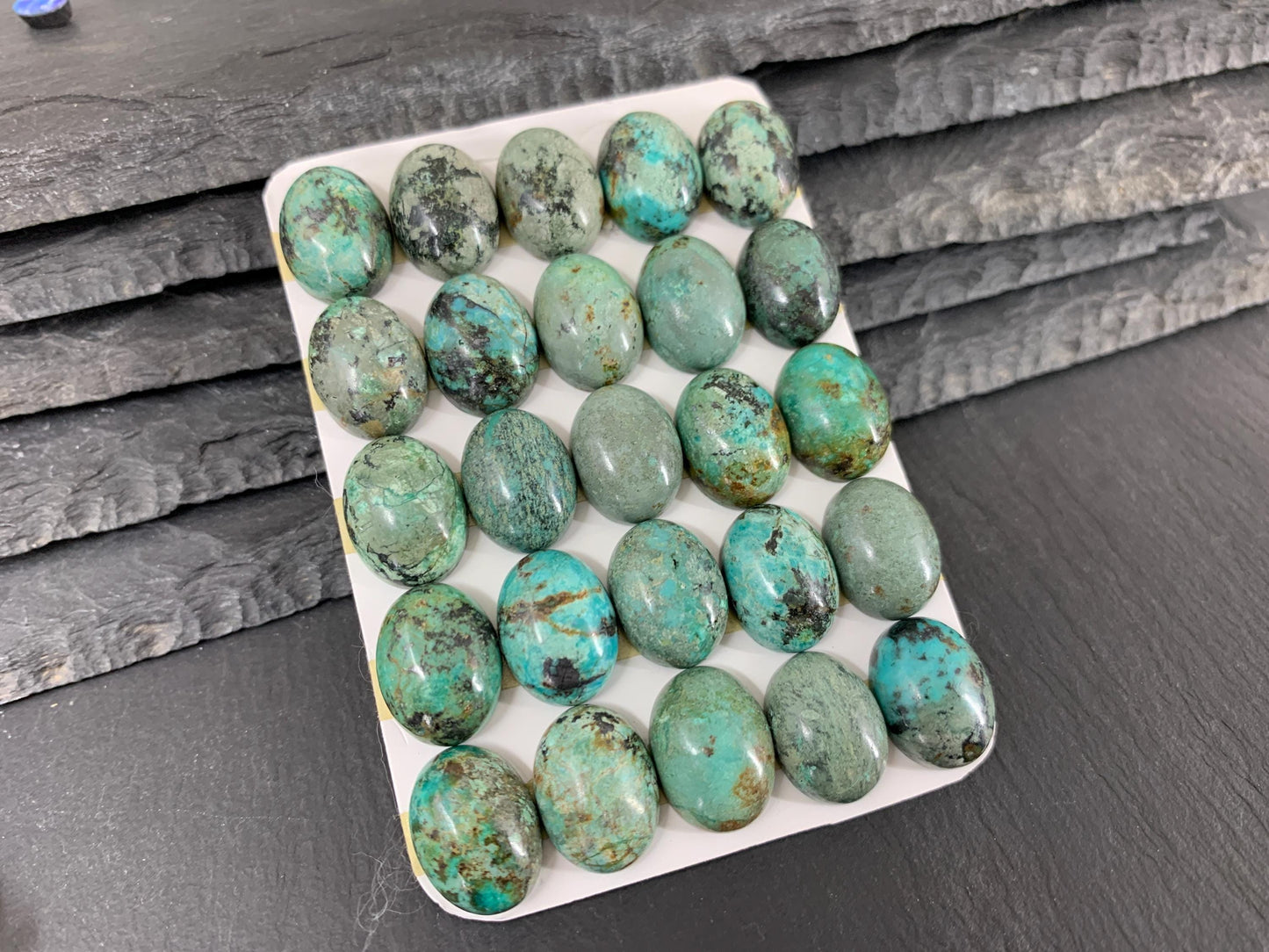 African Turquoise oval 12x16mm cabochon - Calibrated cabochons