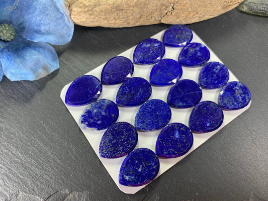 Flat Lapis Lazuli pear 15x20mm cabochon - Calibrated cabochons