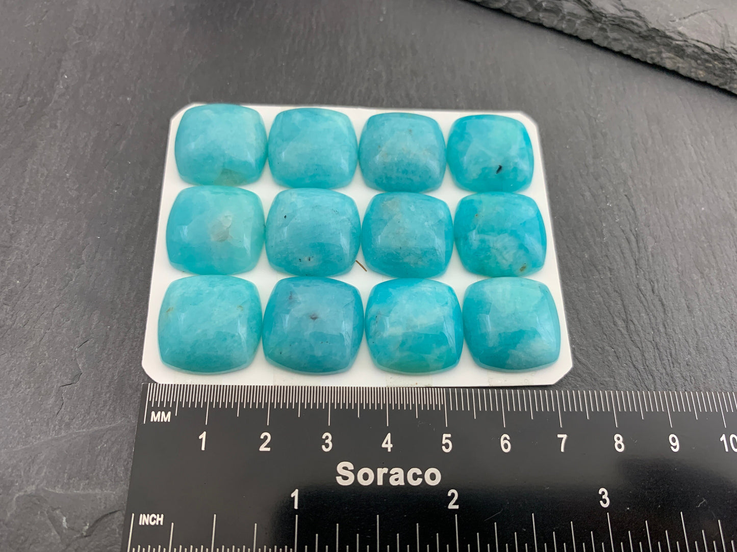 Amazonite Square 18x18mm cabochon - Calibrated cabochons