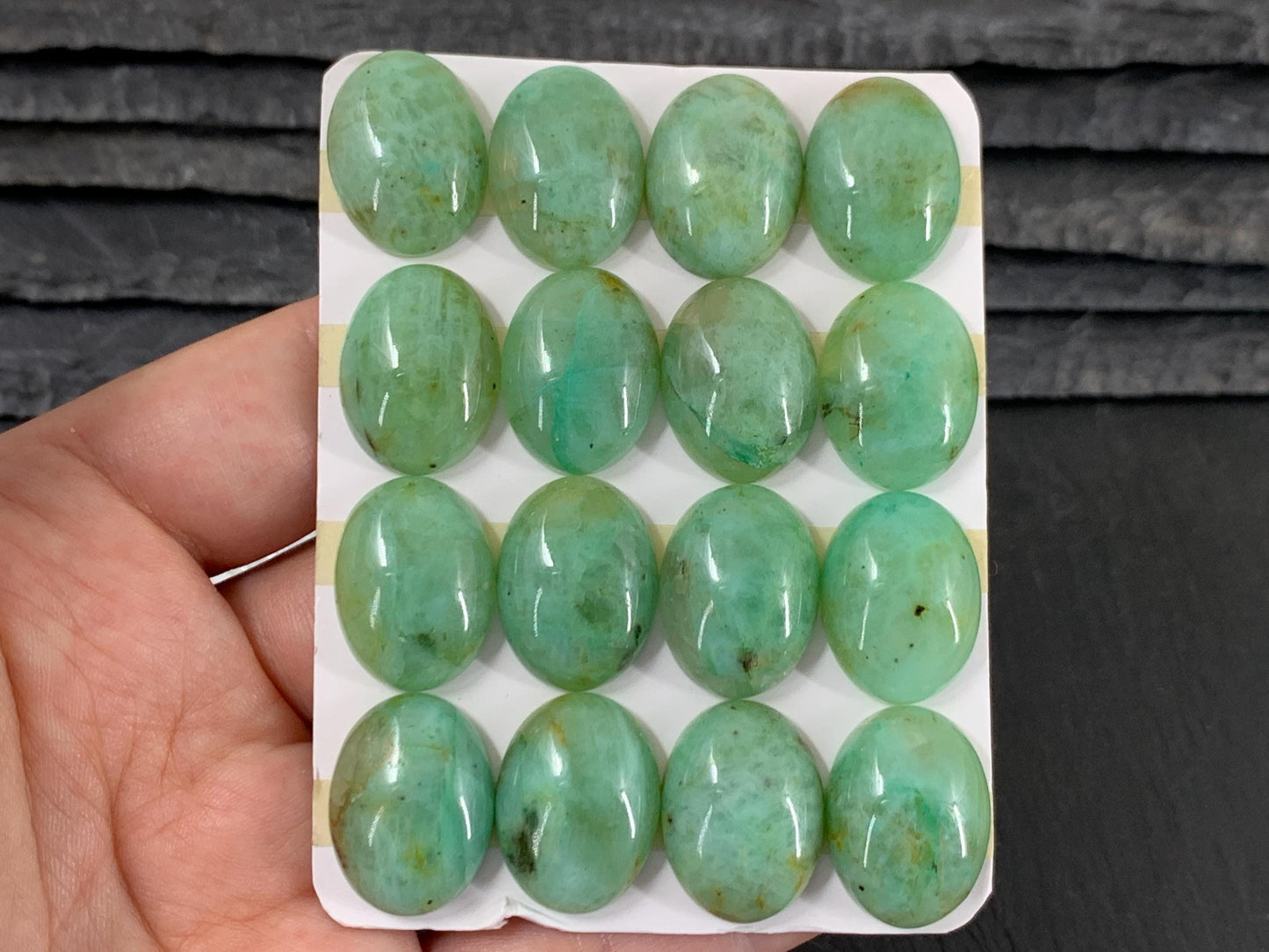 Chrysocolla Quartz oval 15x20mm cabochon - Calibrated cabochons