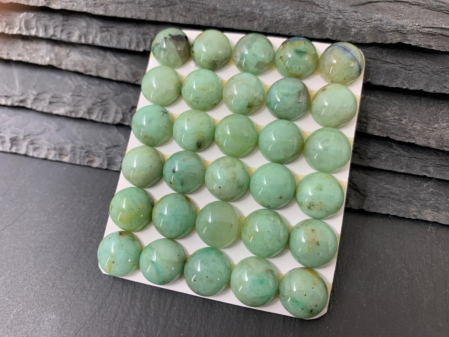 Chrysocolla round 12mm cabochon - Calibrated cabochons