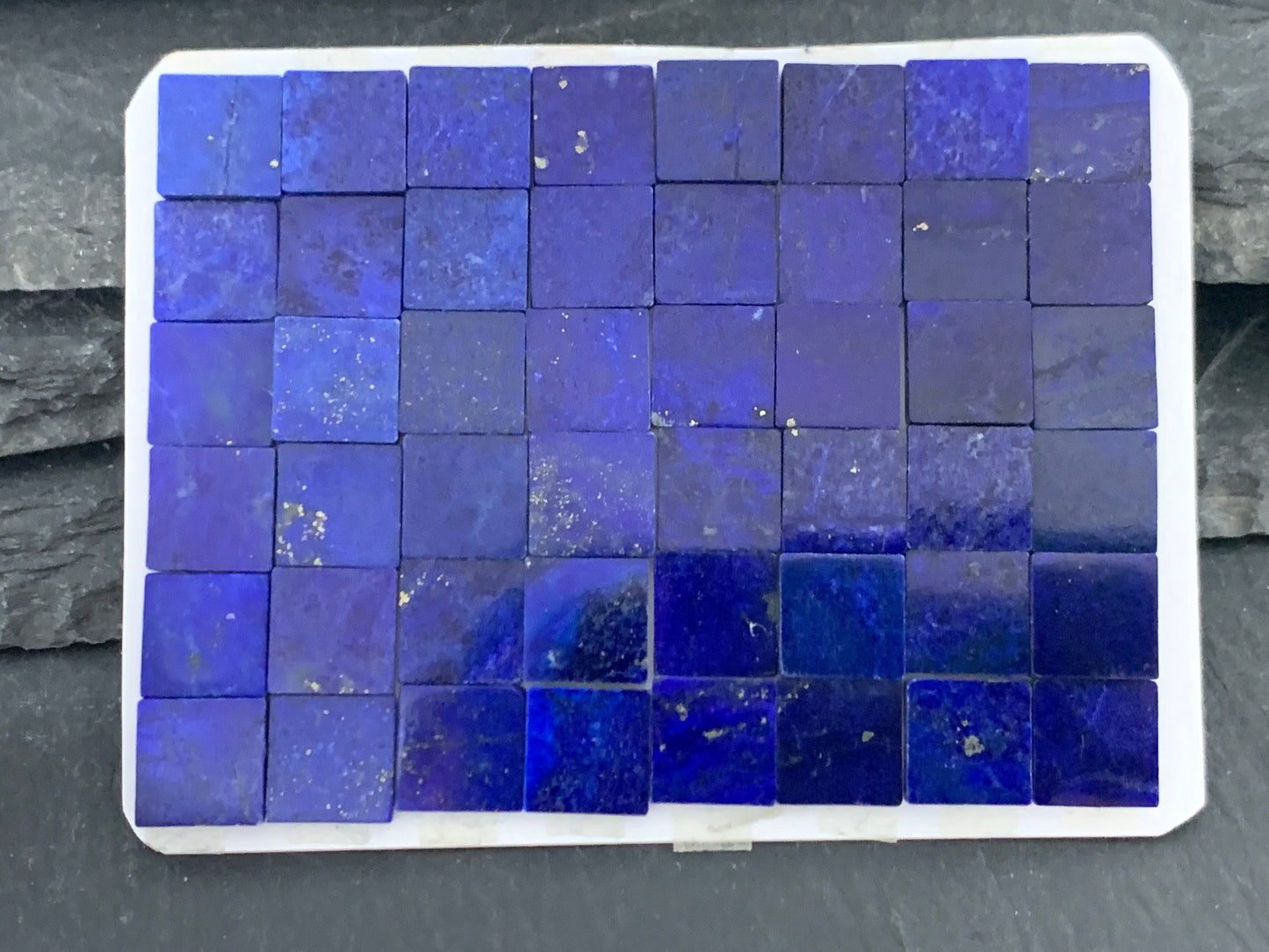 Flat Lapis Lazuli square 8x8mm cabochon - Calibrated cabochons