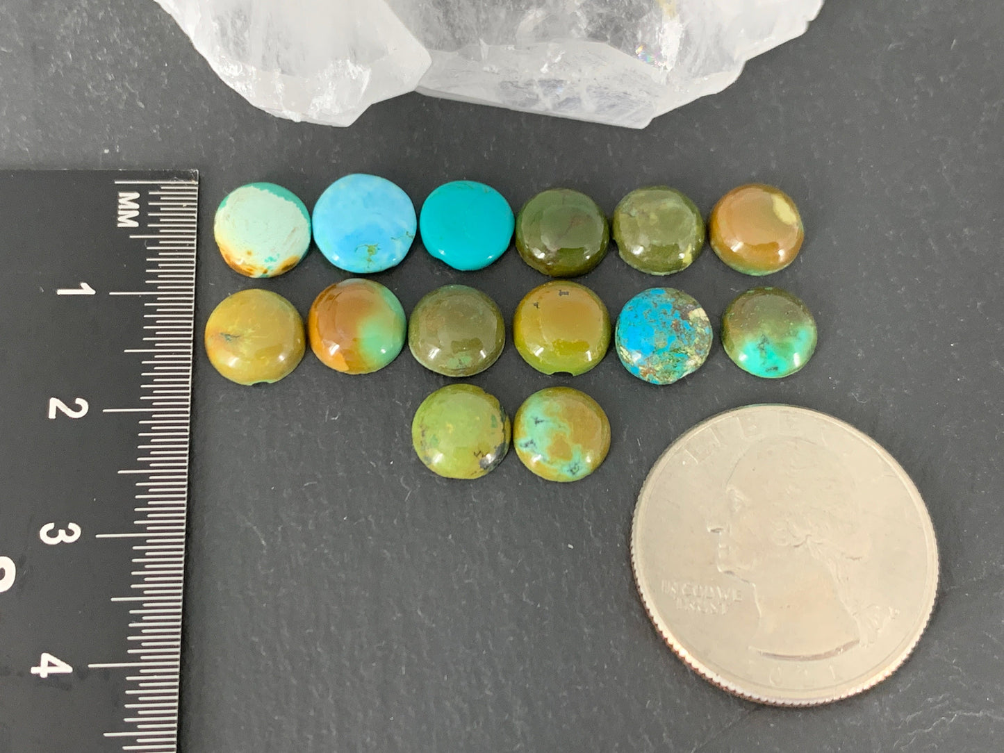 Tibetan Turquoise round 8mm cabochon