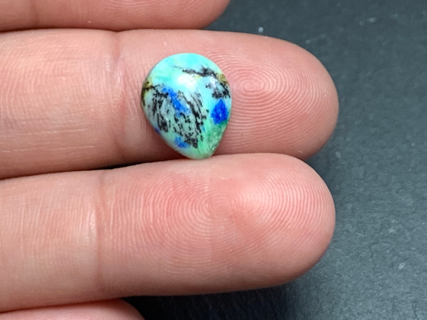 Azurite pear 10x12mm cabochon from Peru - Calibrated cabochons