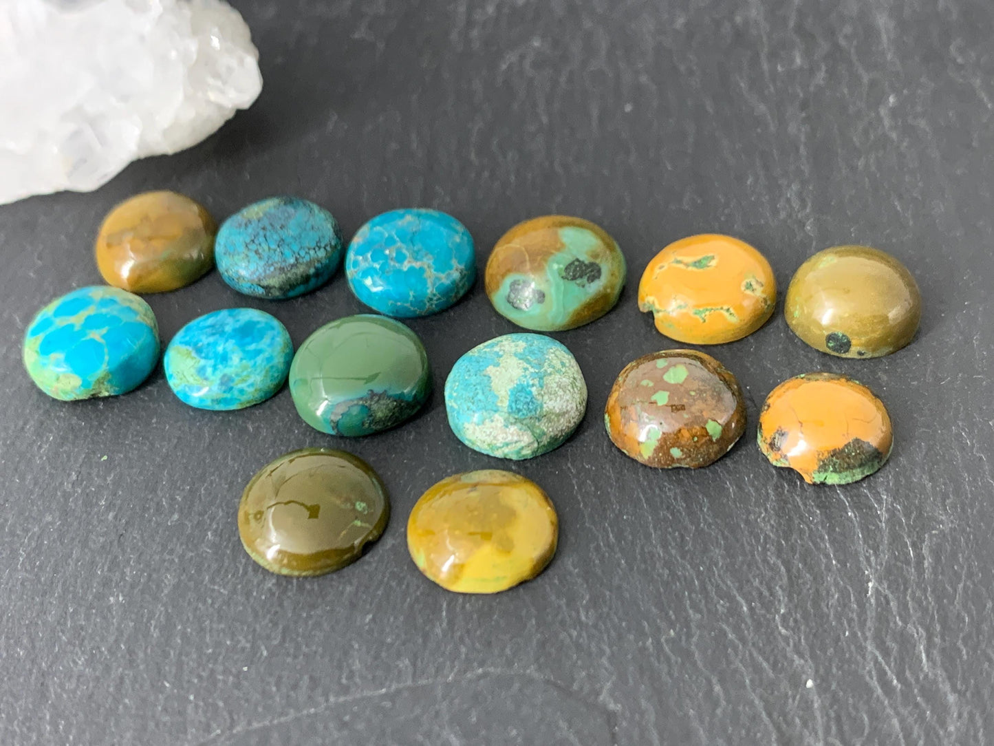 Tibetan Turquoise round 9-10mm cabochon