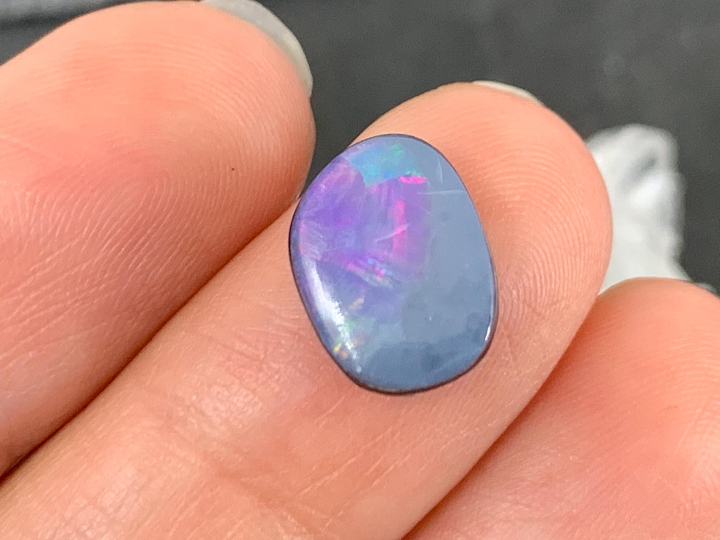Australian Opal Doublet Cabochon 8x12x4mm - Natural Free Form Gemstone