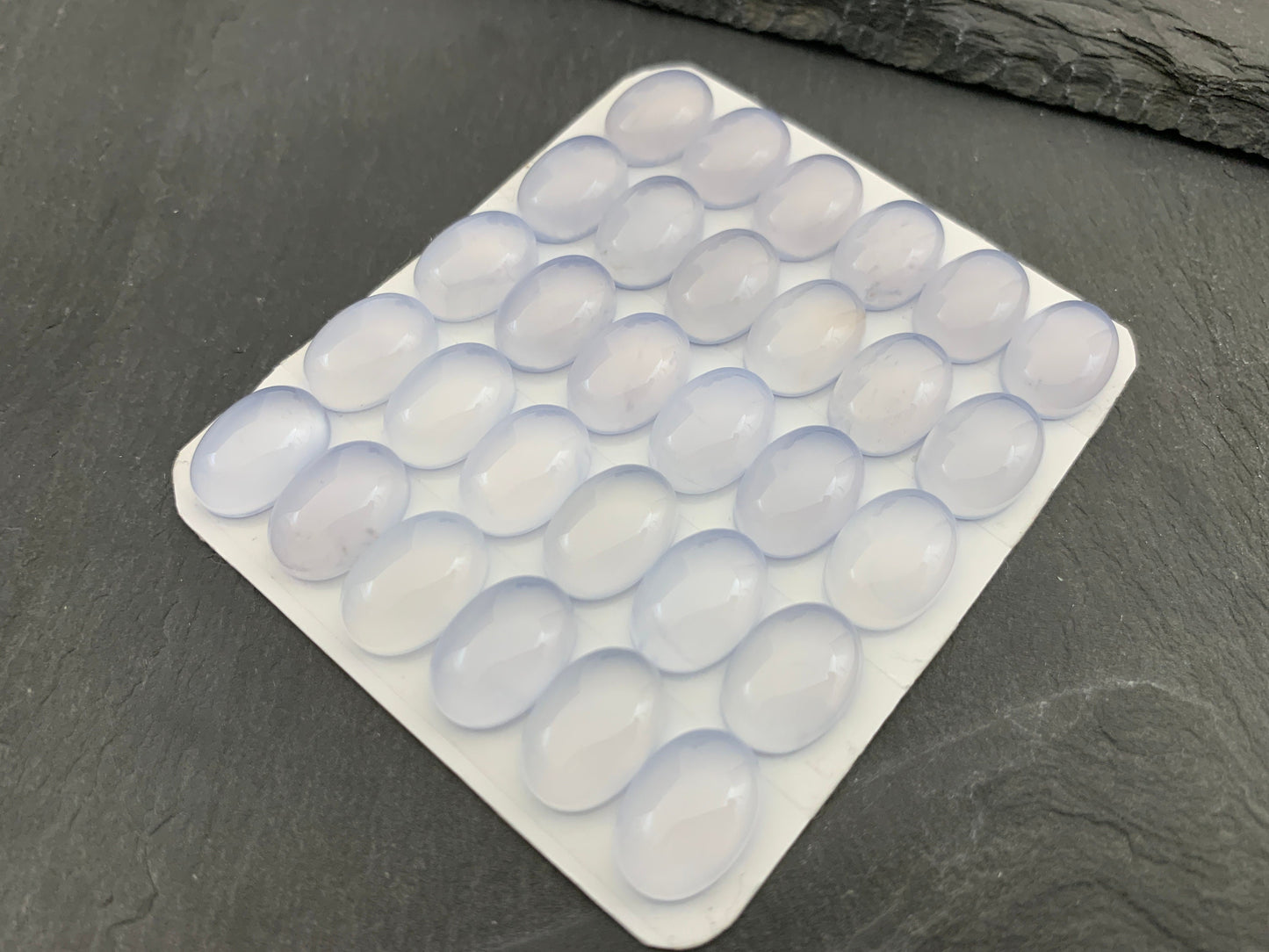 Blue Chalcedony oval 10x14mm cabochon- Calibrated cabochons