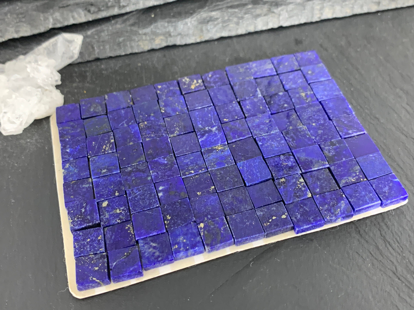 Flat Lapis Lazuli square 8x8mm cabochon - Calibrated cabochons