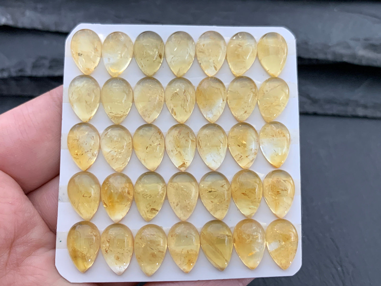 Citrine pear 8x12mm cabochon - Calibrated cabochons