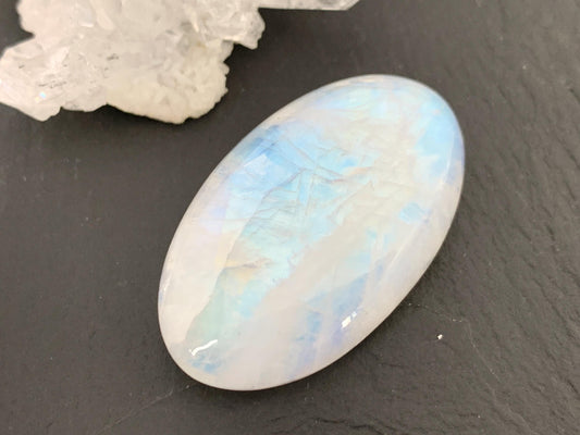 Rainbow Moonstone 39x23x10mm cabochon