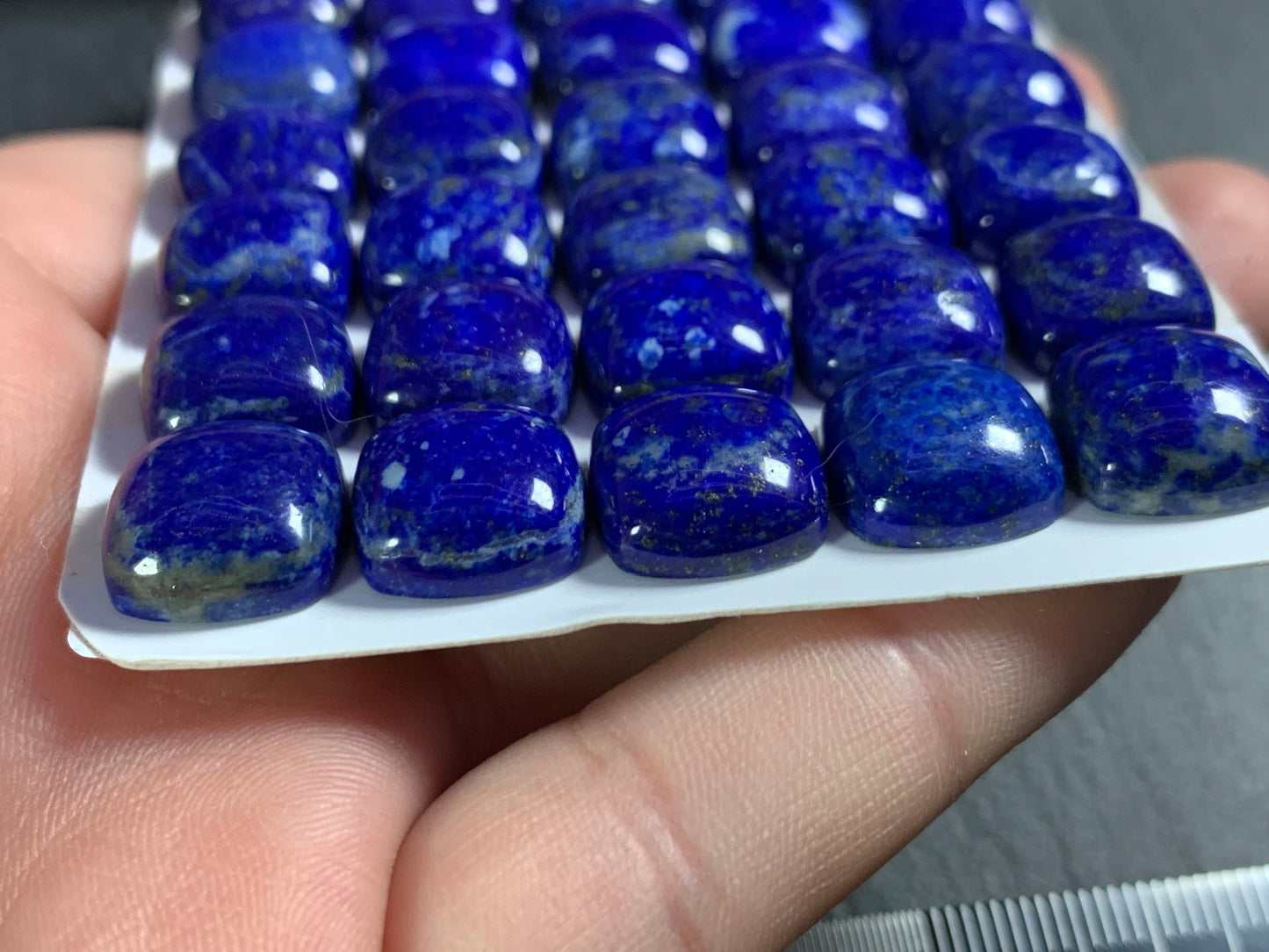 Lapis Lazuli square cushion 12mm cabochon - Calibrated cabochons