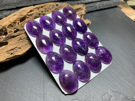 Amethyst oval 15x20mm cabochon - Calibrated cabochons
