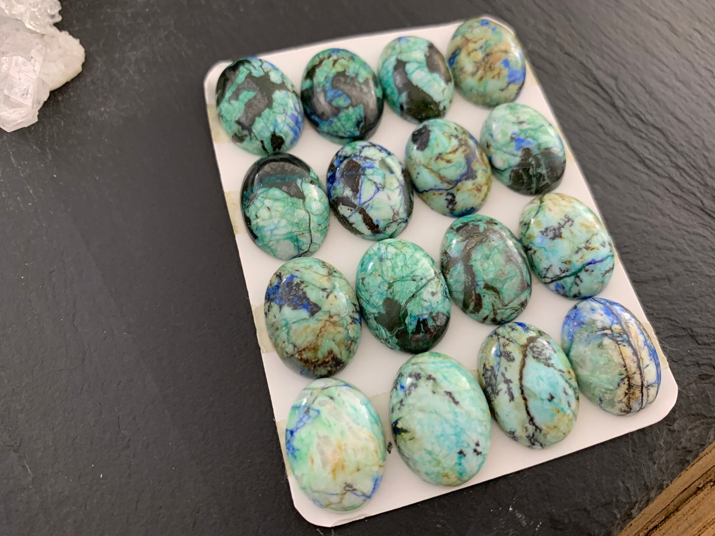 Azurite oval 15x20mm cabochon - Calibrated cabochons