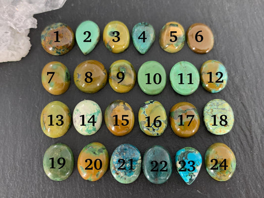 Tibetan Turquoise oval, pear 10-11mm long cabochon/ Select your cabochon