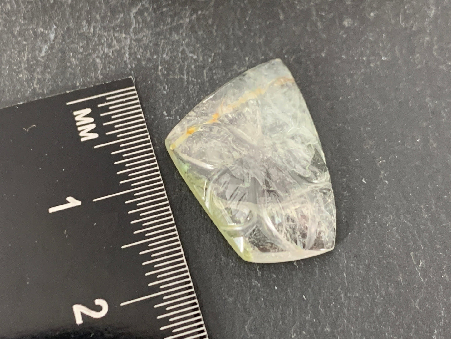 Carved Tourmaline 14x19x4mm cabochon