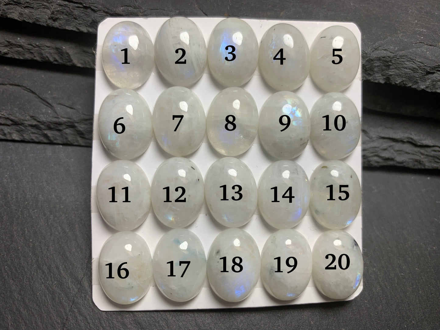 Rainbow MoonStone oval 12x16mm Cabochon - Calibrated cabochons