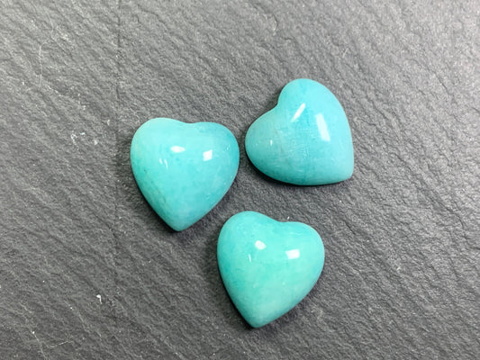 Amazonite heart 12x12mm cabochon - Calibrated cabochons