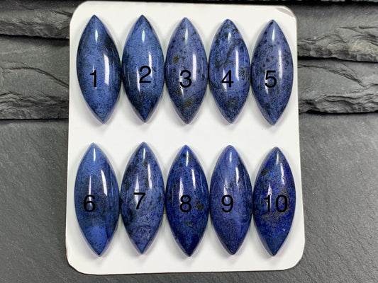Dumortierite marquise 12x30mm cabochon - Calibrated cabochons