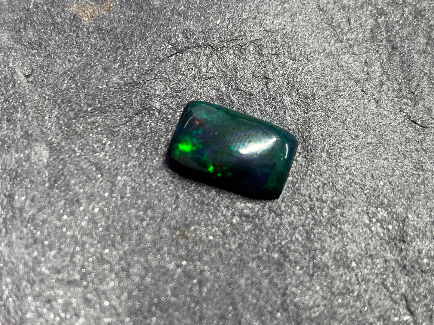 Black Ethiopian Opal rectangle 7x12x3mm cabochon