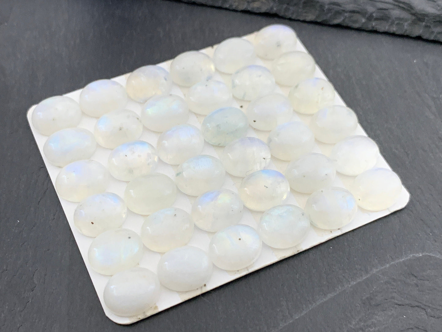 Rainbow Moonstone oval 10x12mm cabochon - calibrated cabochons