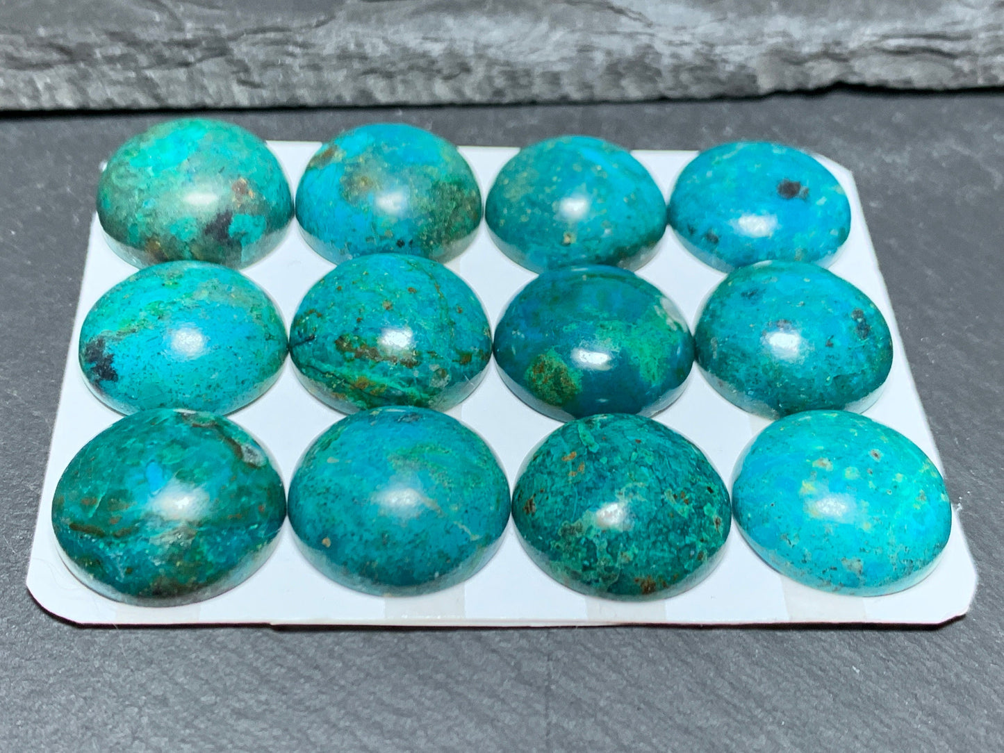 Chrysocolla round 18mm cabochon - Calibrated cabochons