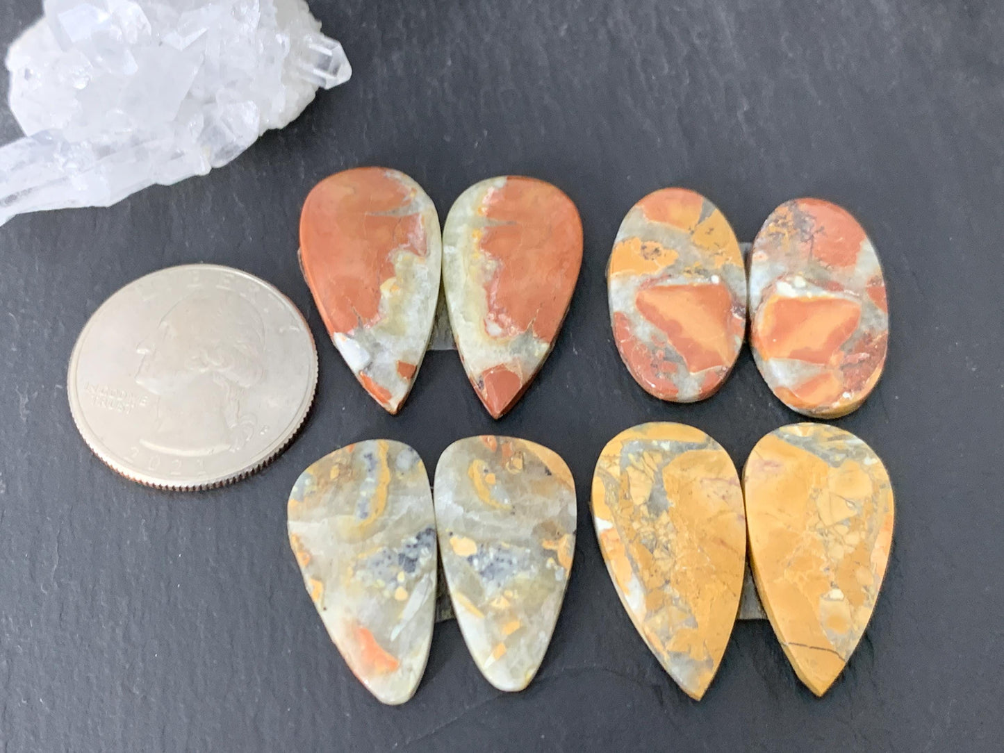 Maligano Jasper cabochon pair
