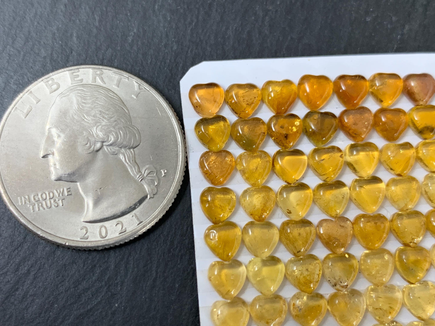 Tourmaline heart 5mm cabochon - Calibrated cabochons