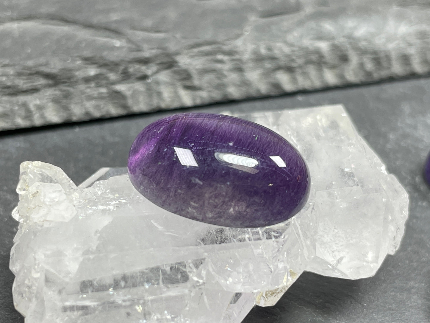 Purple Fluorite oval 13x18mm Cabochon - Calibrated Cabochons