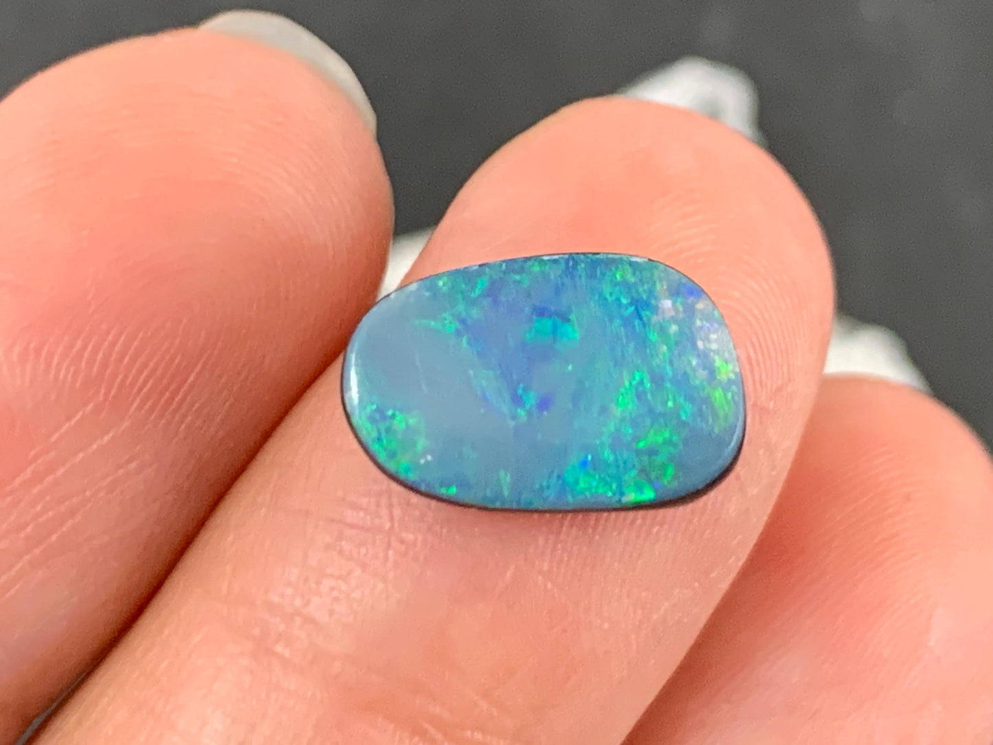 Australian Opal Doublet 8x12x4.5mm Free Form Cabochon - Natural Gemstone
