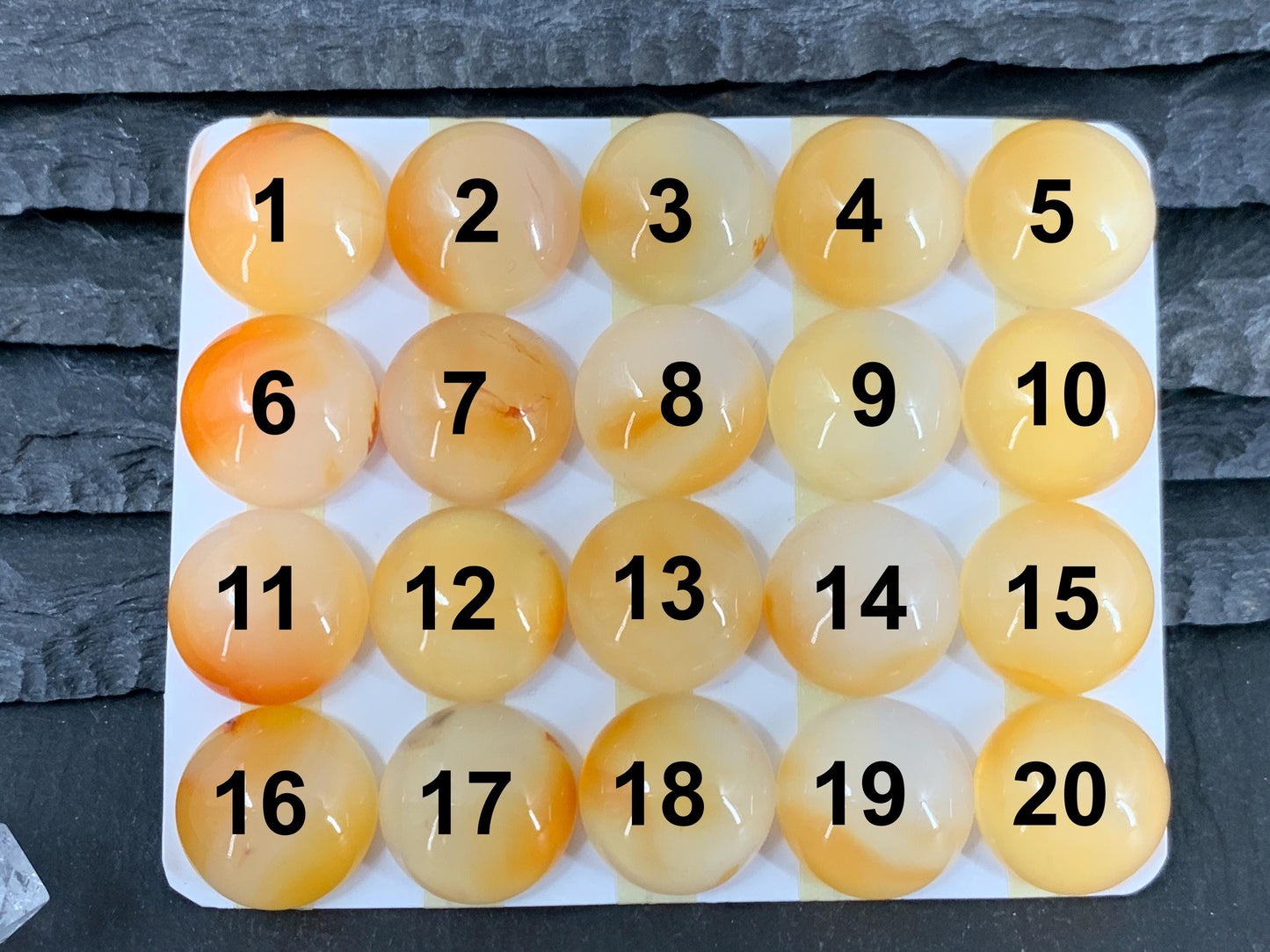 Carnelian round 15mm cabochon - Calibrated cabochons