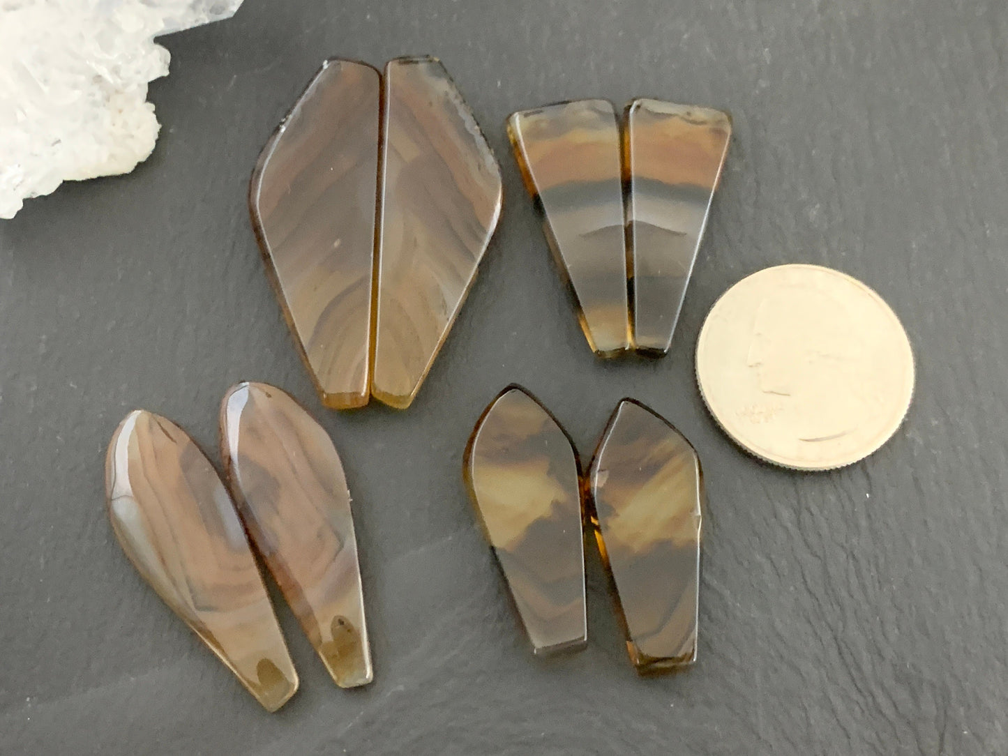 Montana Agate cabochon - Montana Agate pairs