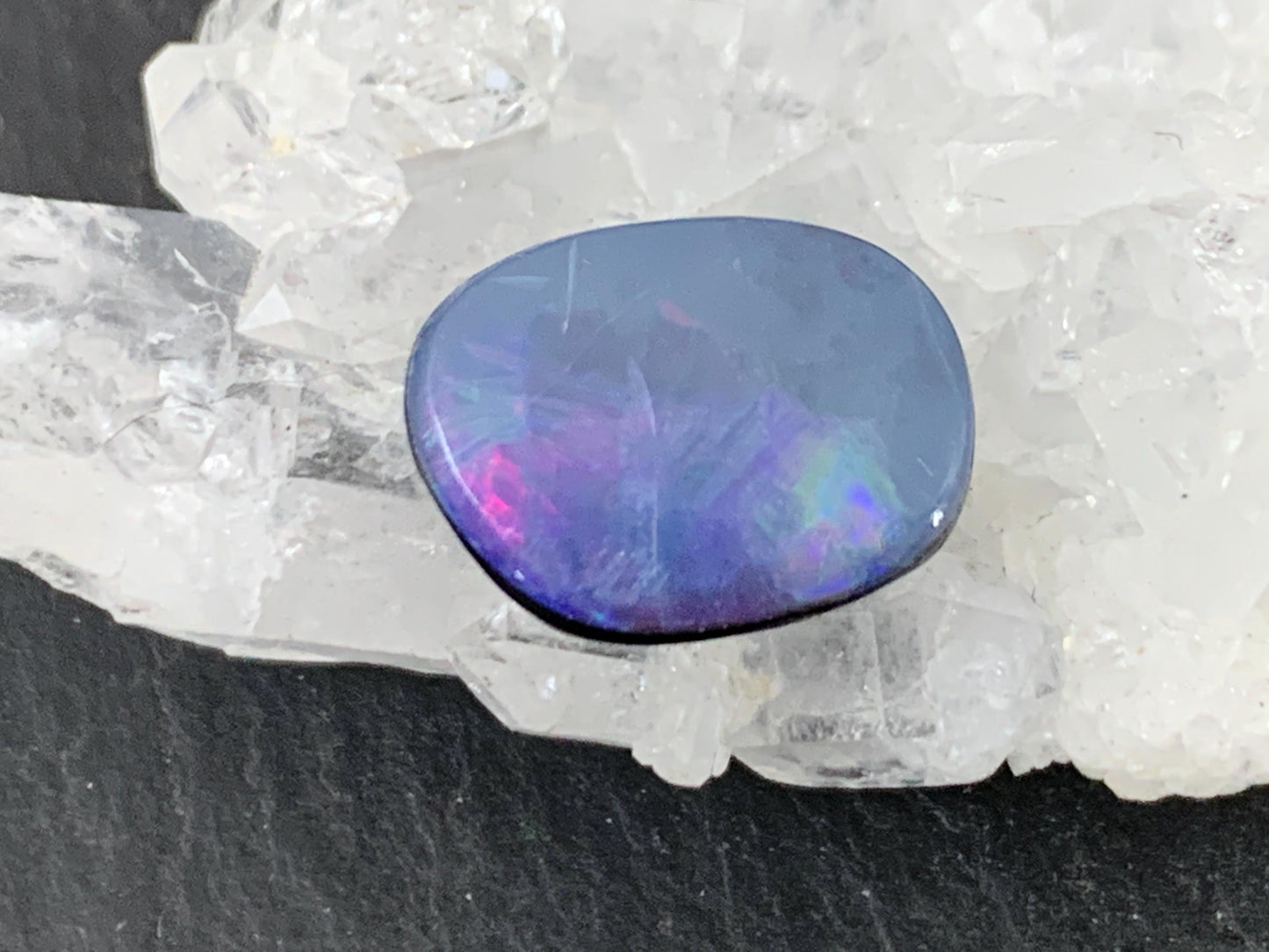 Australian Opal Doublet Cabochon 8x12x4mm - Natural Free Form Gemstone