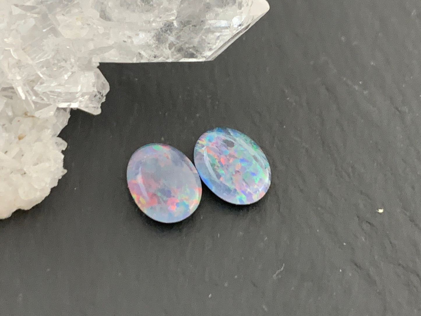 Australian Opal doublet 7x8mm cabochon
