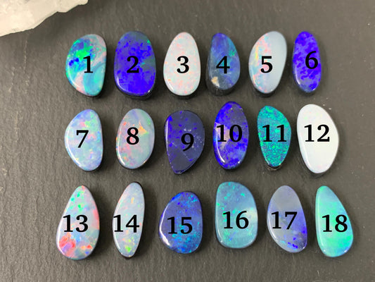 Australian Opal doublet 11-13mm long cabochon