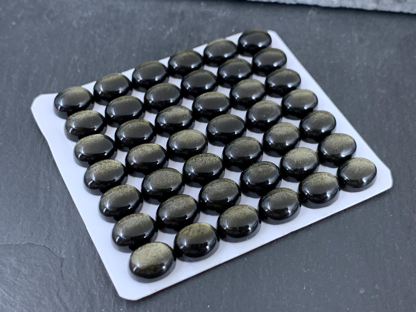 Gold Obsidian oval 10x12mm, 8x10mm cabochon - Calibrated cabochons