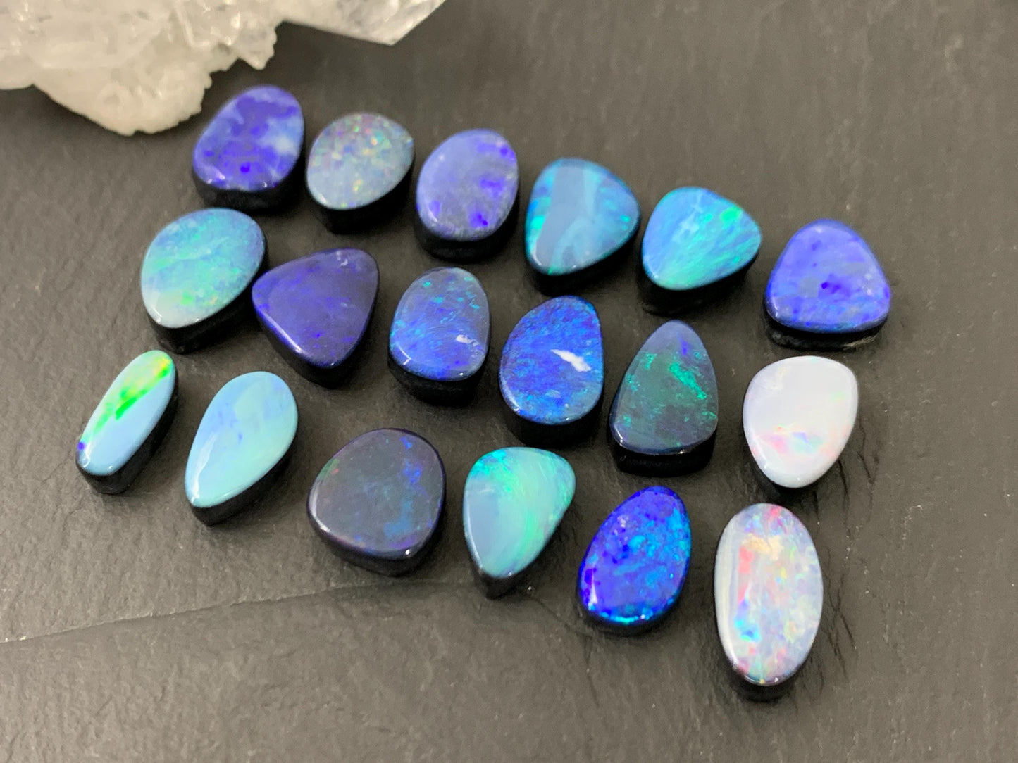 Australian Opal doublet 10-13mm long cabochon
