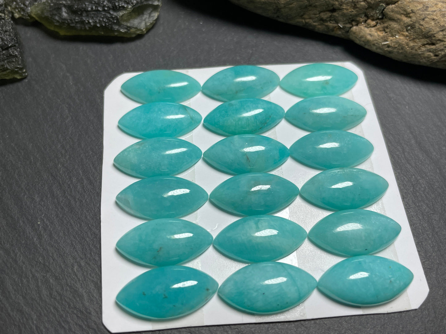Amazonite marquise 10x20mm - Calibrated cabochons