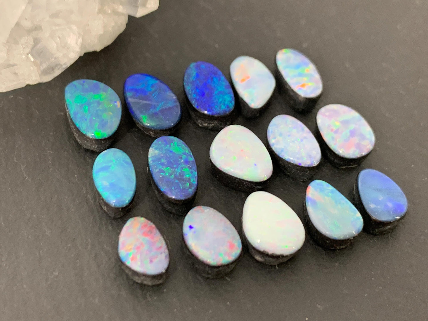 Australian Opal doublet 8-10mm long cabochon