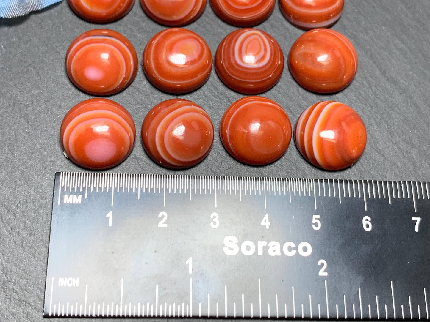 Red Agate round 15mm cabochon- Calibrated cabochons
